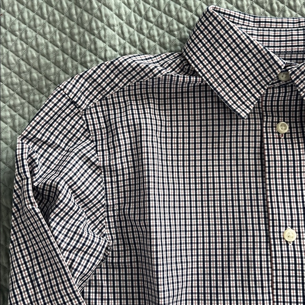 Cat & Jack Red and Navy Plaid Button Down Shirt
